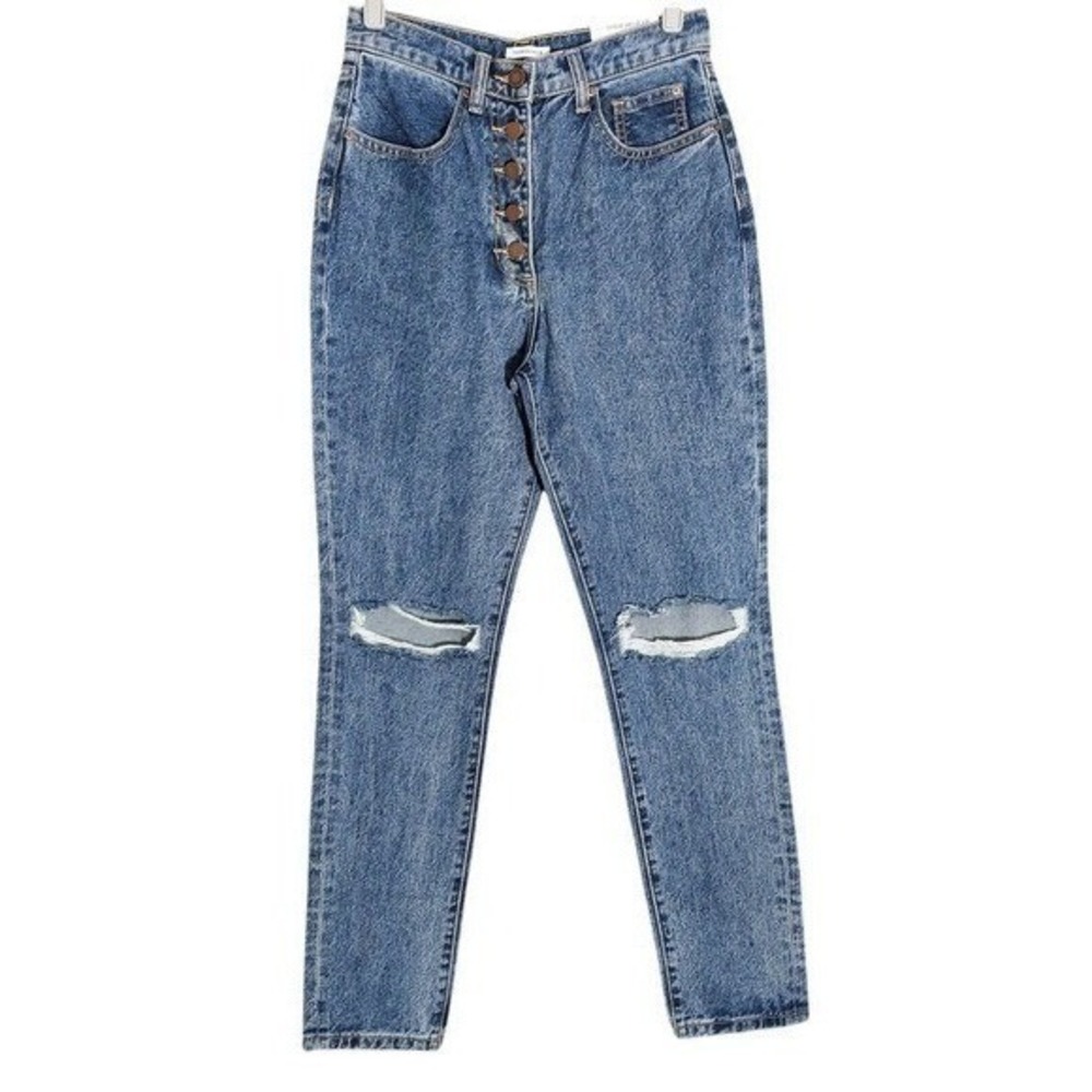 WeWoreWhat Jeans Women 25 Y2K Distressed Straight Button Fly‎ Streetwear Denim